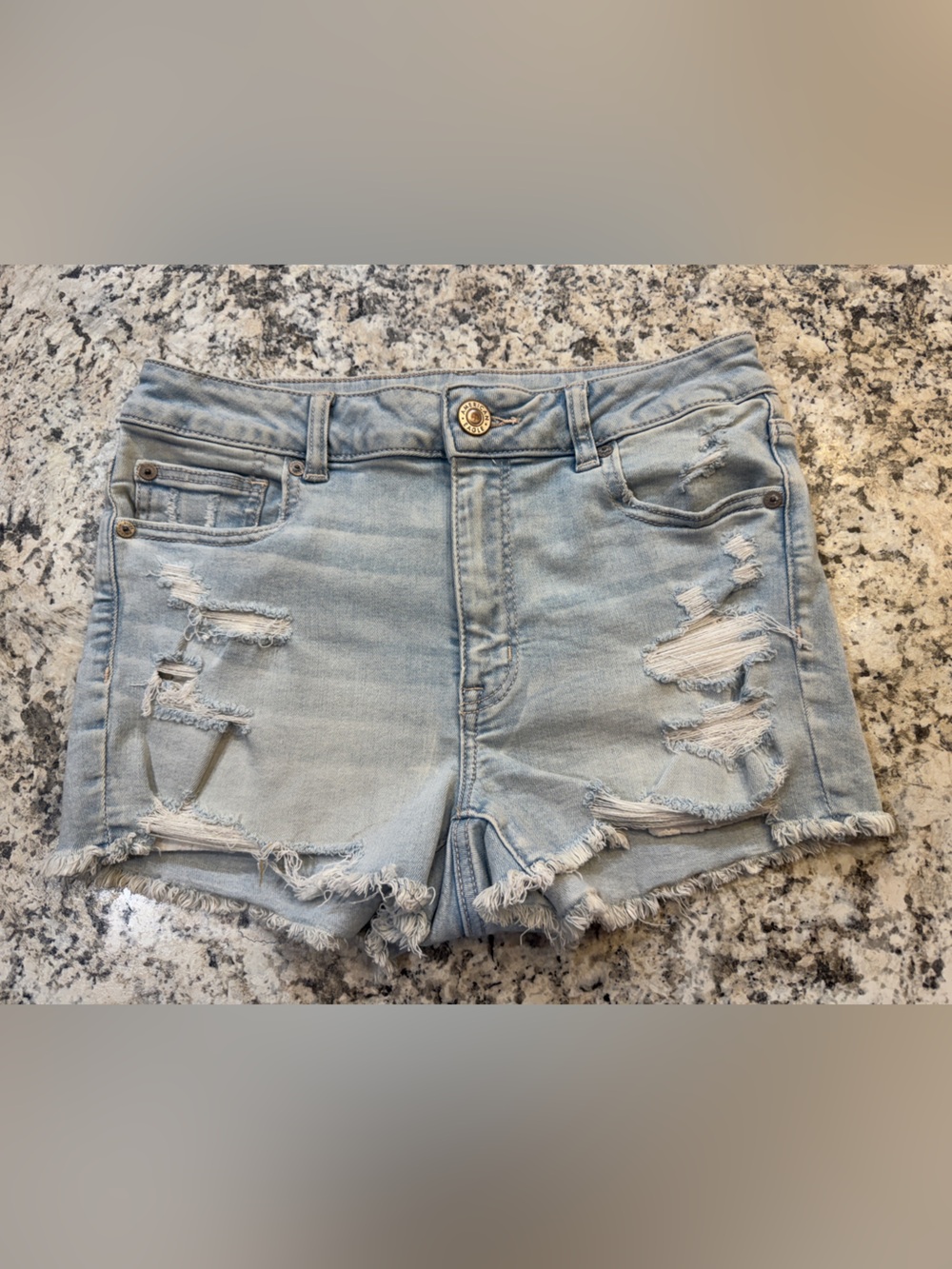American Eagle Hi-RiseWomen's Light Blue Distressed Denim Shorts NWOT